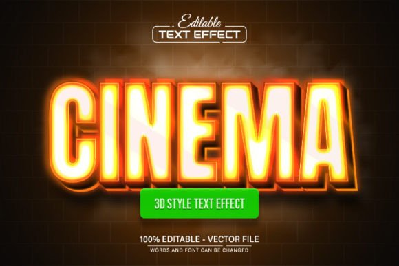 Download Cinema Yellow Neon 3d Text Effect - Effect Collection