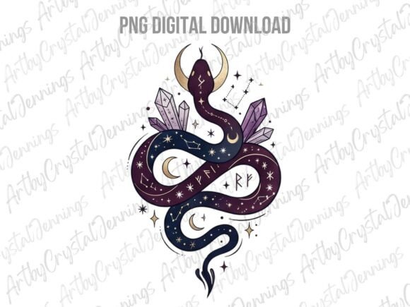 Download Mystical Celestial Snake Witchy PNG - Premium Resources