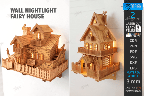 Download Fairy House Wall Nightlight Laser Bundle - Night Collection