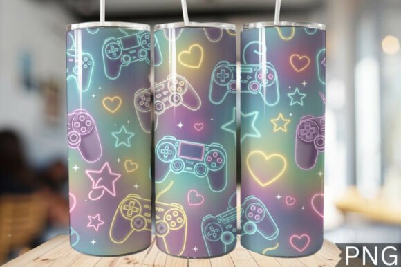 Download Gamer Girl Neon Tech Tumbler Wrap PNG - Neon tech Collection