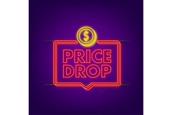 Download Price Drop Neon Banner Template Design. - Premium Resources