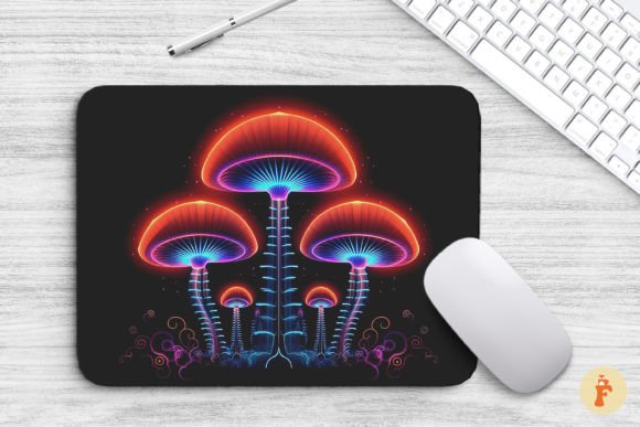 Download Mouse Pad Neon Light Effect Mushrooms - Effect Collection