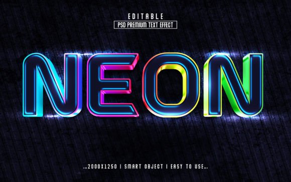 Download RGB Neon 3d Psd Text Effect - Effect Collection