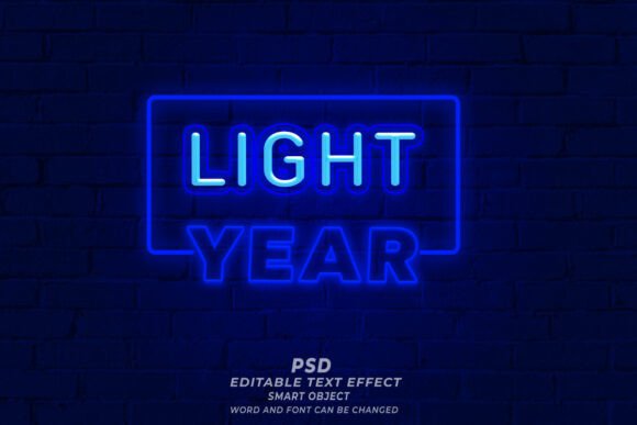 Download Light Year Neon Text Effect PSD - Effect Collection