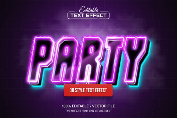 Download Party Purple Neon 3d Text Effect - Effect Collection