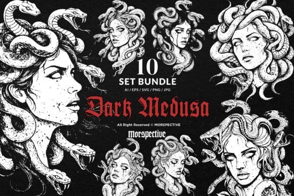 Download 10 Bundle Dark Art Medusa Women Snake - Premium Bundle