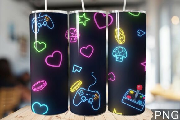Download Gamer Girl Neon Tech Tumbler Wrap PNG - Neon tech Collection