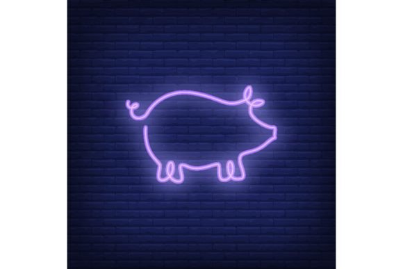 Download Pig Shape Neon Sign Template. Night Brig - Night Collection