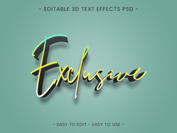 Download Exclusive 3d Text Effect Editable Style - Effect Collection