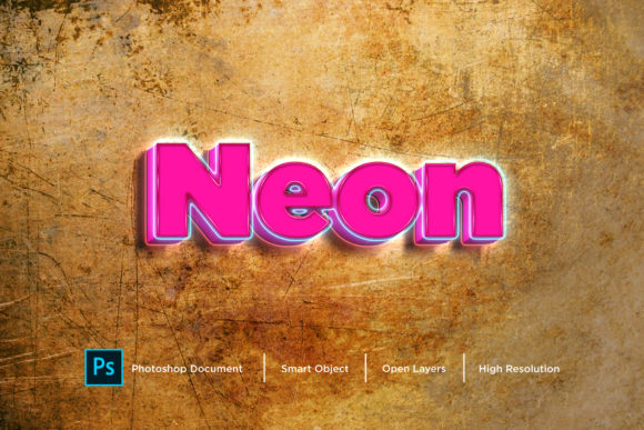 Download Neon 3D Text Effect Layer Style - Effect Collection